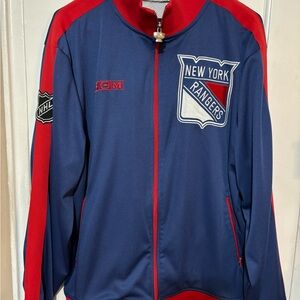 CCM New York Rangers Blue and Red Varsity Jacket